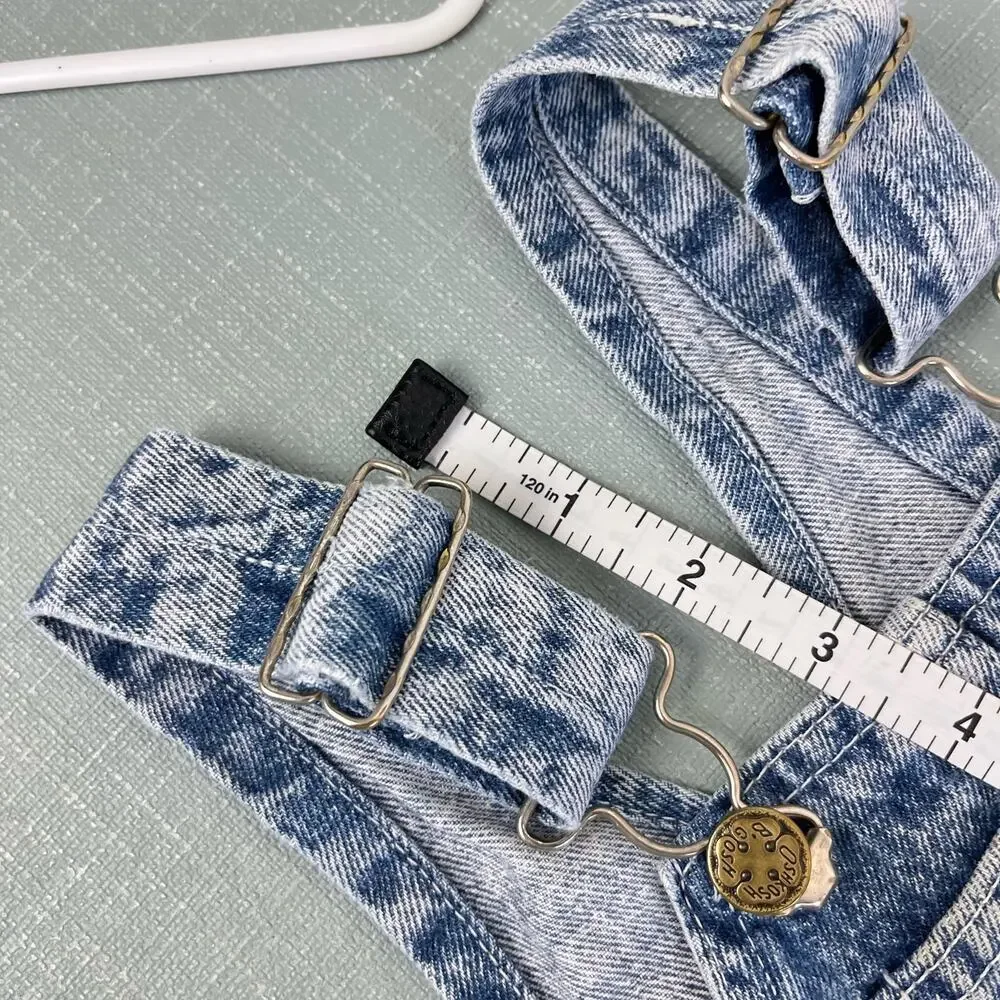 Vintage OshKosh B'gosh Acid Wash Denim Smiley Shortalls 4T USA